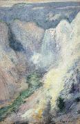 John Henry Twachtman Waterfall in Yellowstone Spain oil painting artist
